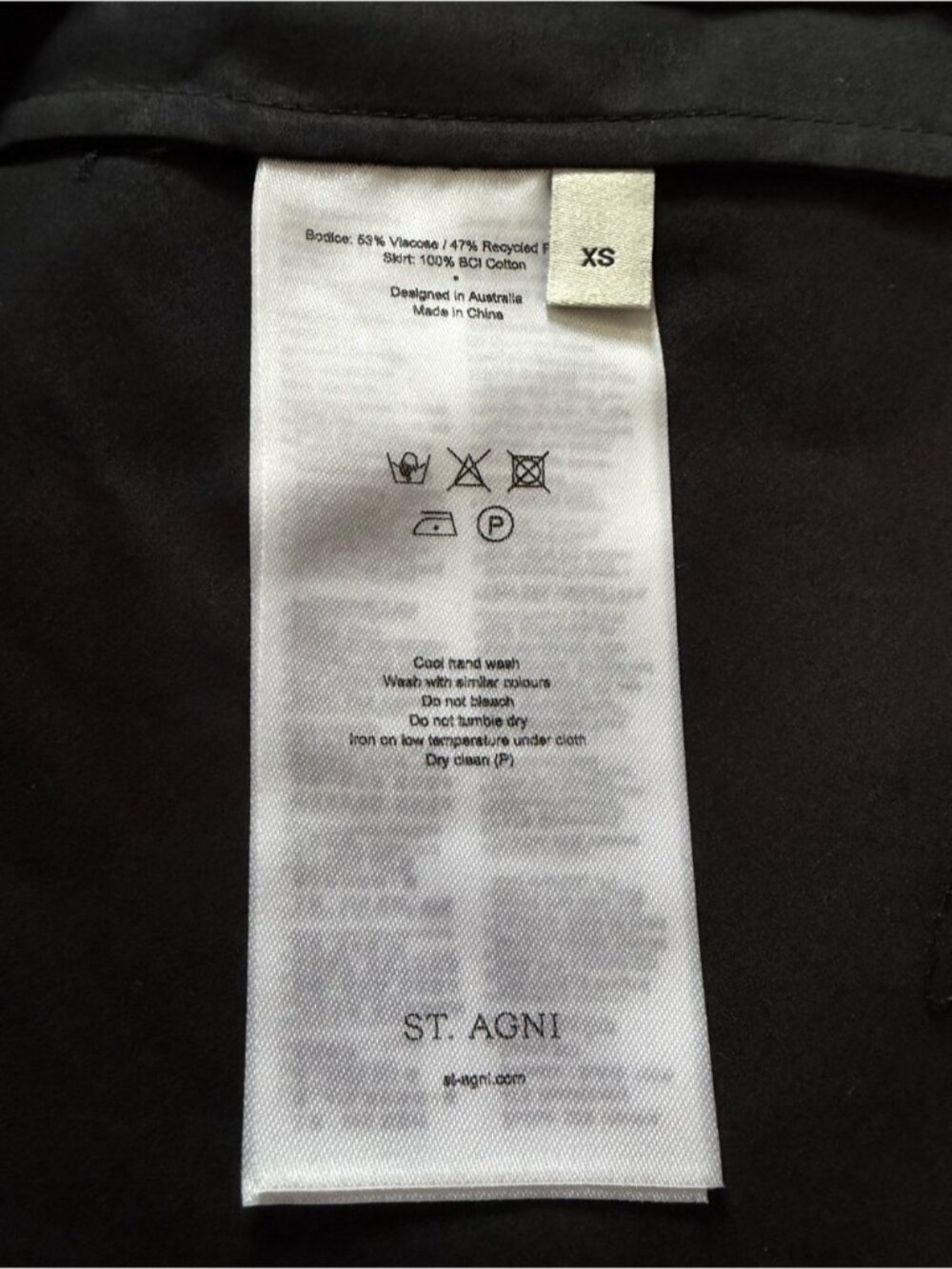 St. Agni Knit Bodice Asymm Dress Poplin Cotton - Black | US XS - Picture 12 of 13